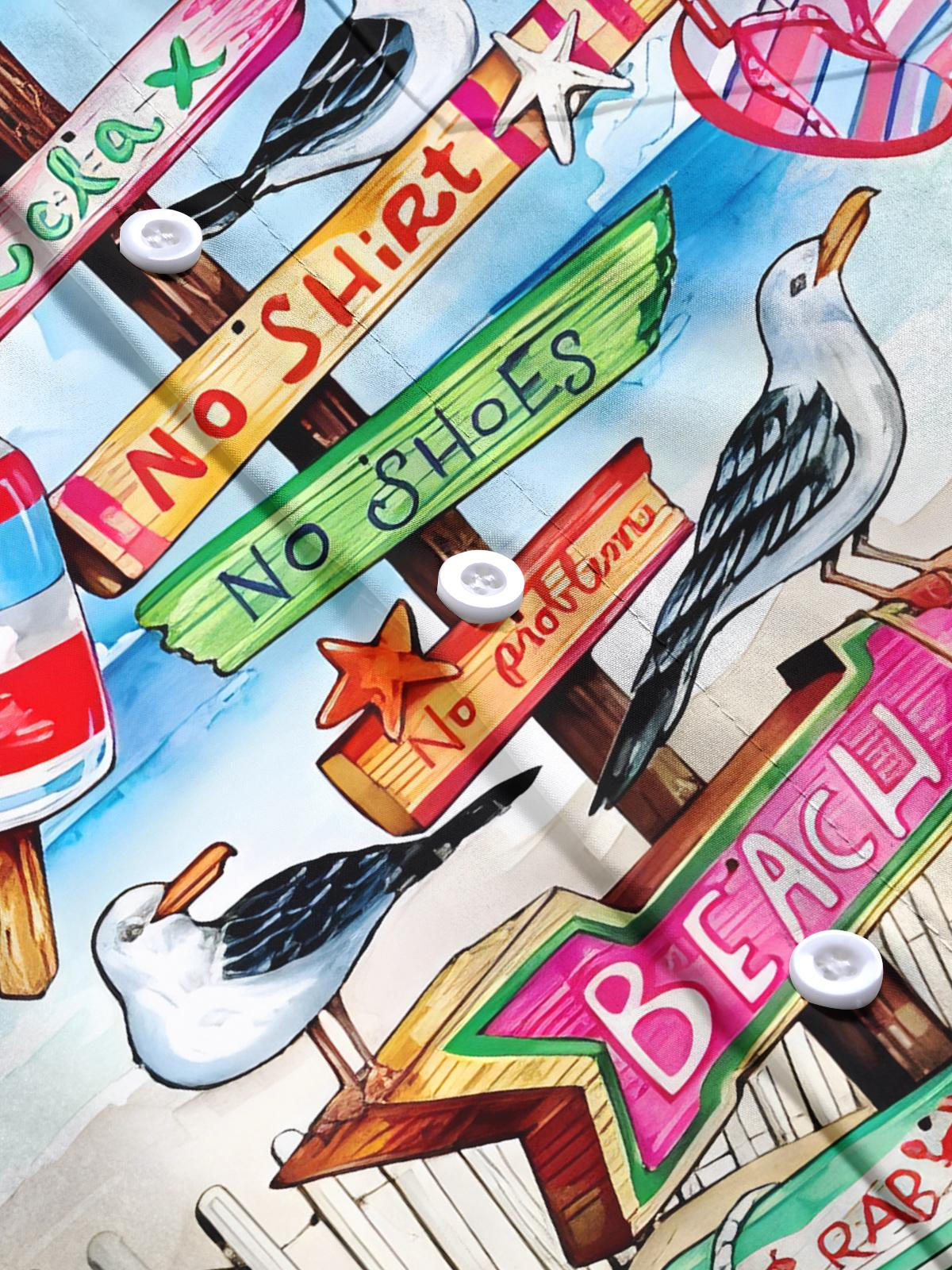 Hawaiian Print Men's Pocket Short Sleeve Shirts