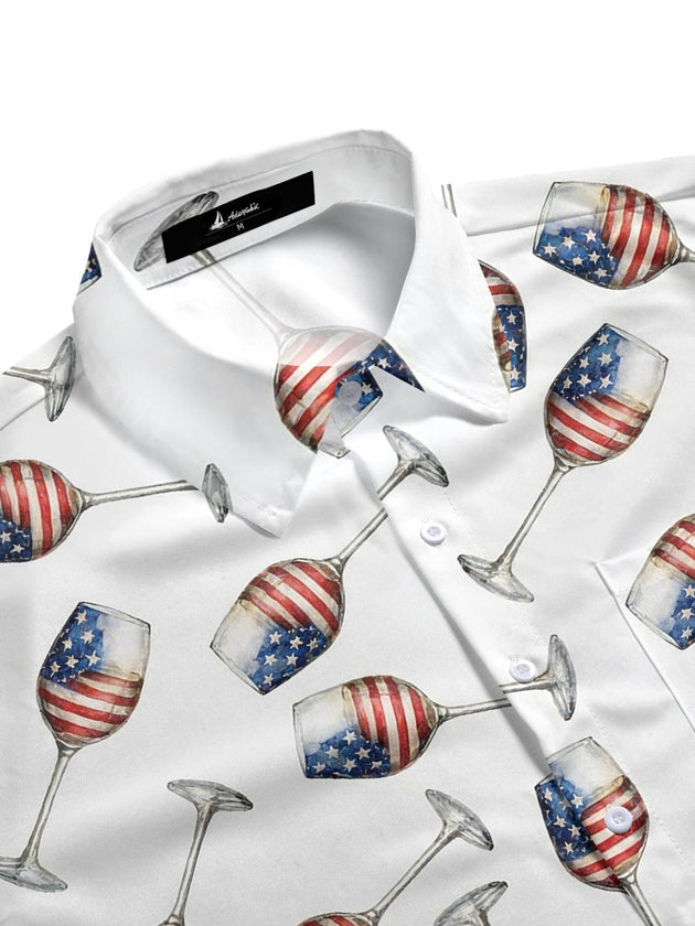 men's USA print shirt side view