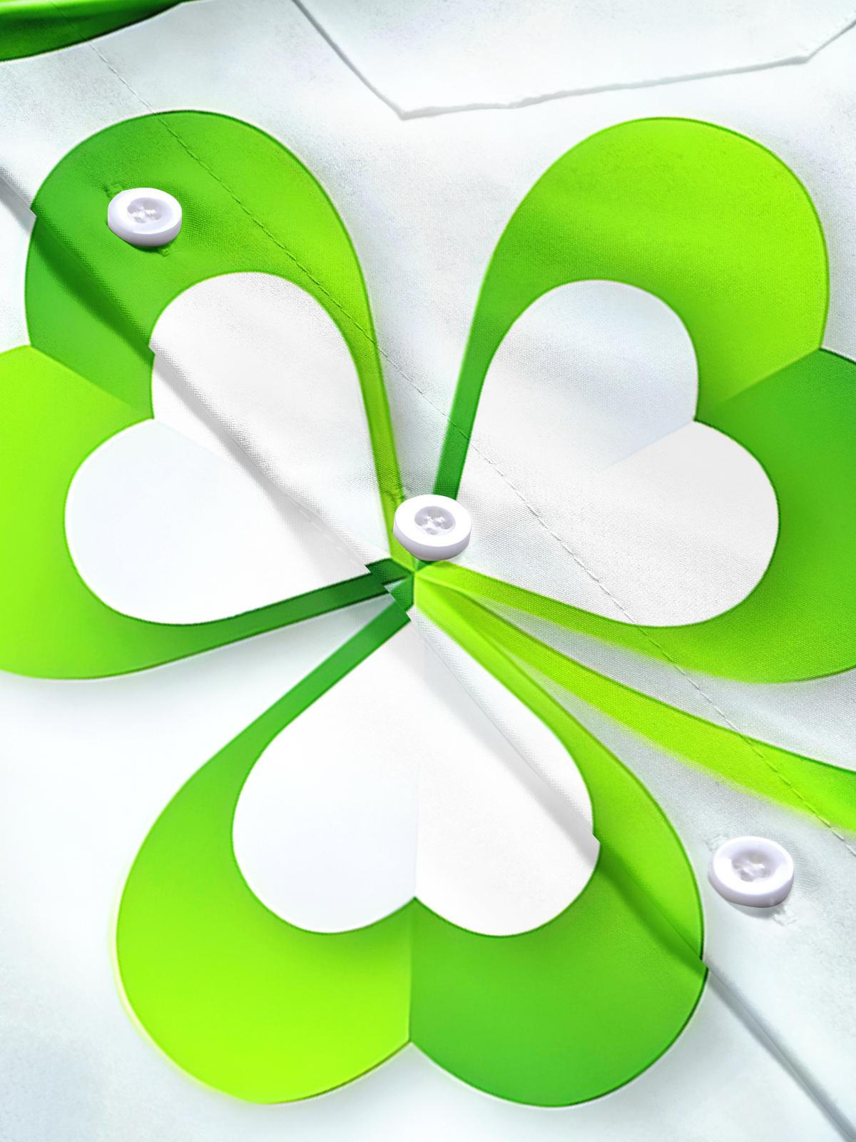 St. Patrick's Day Leaf Hat Men's Pocket Short Sleeve Shirts