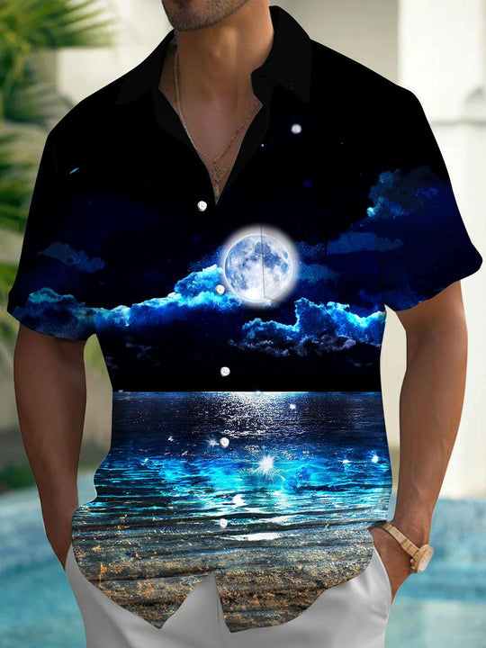 men's Hawaiian shirt front view beach vacation