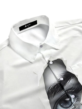 men's artistic pattern shirt side view