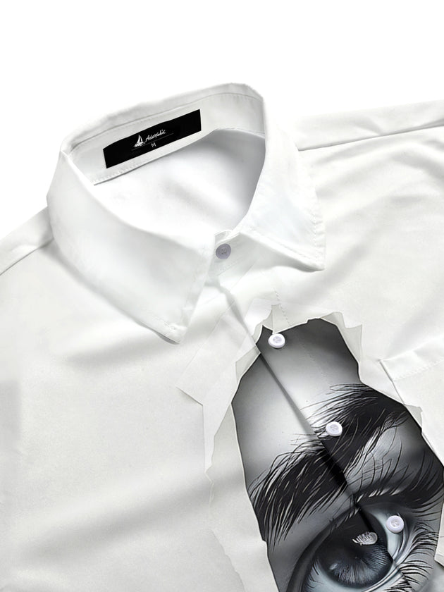 men's artistic pattern shirt side view
