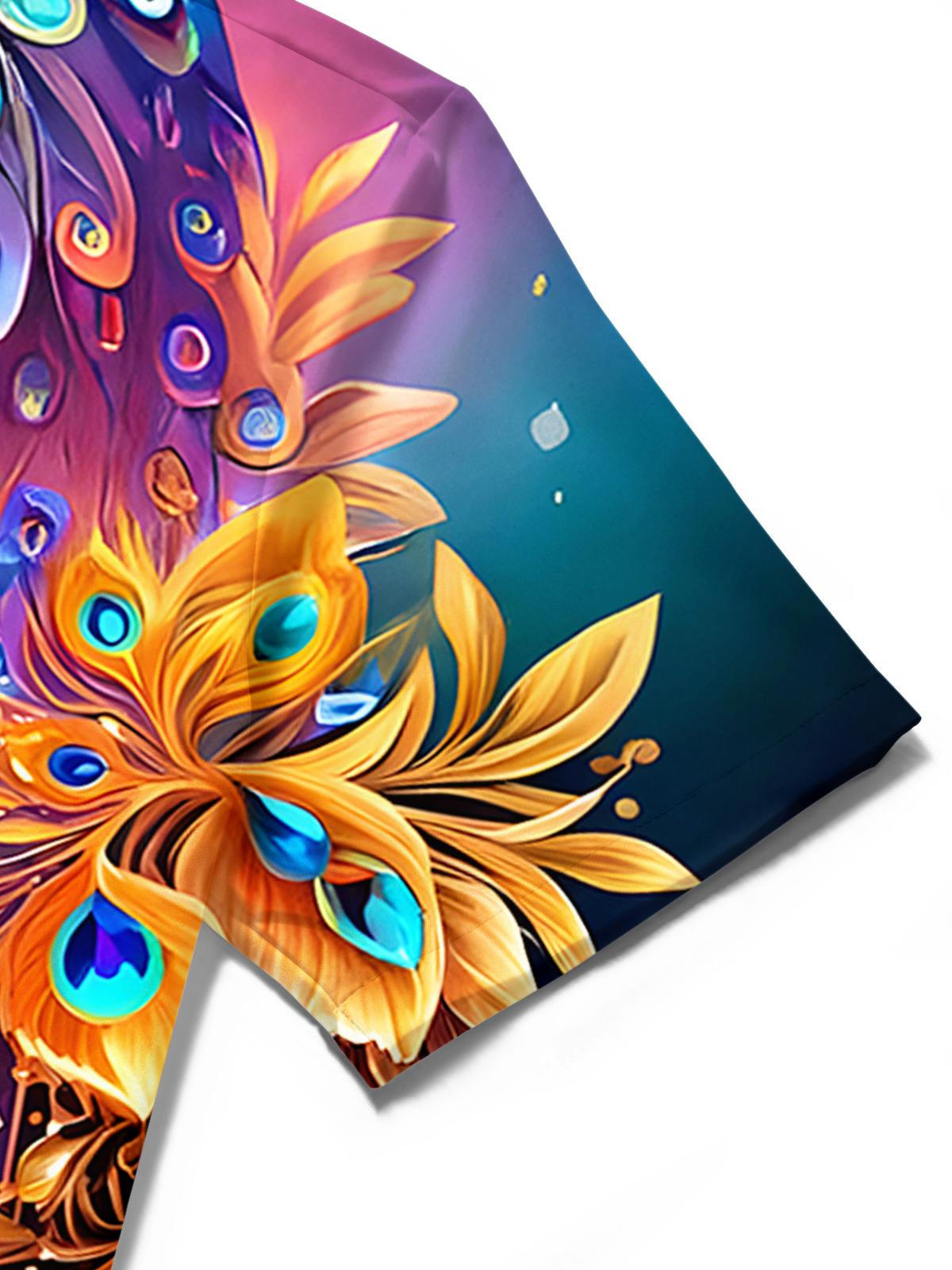 Peacock Men's Pocket Short Sleeve Shirts