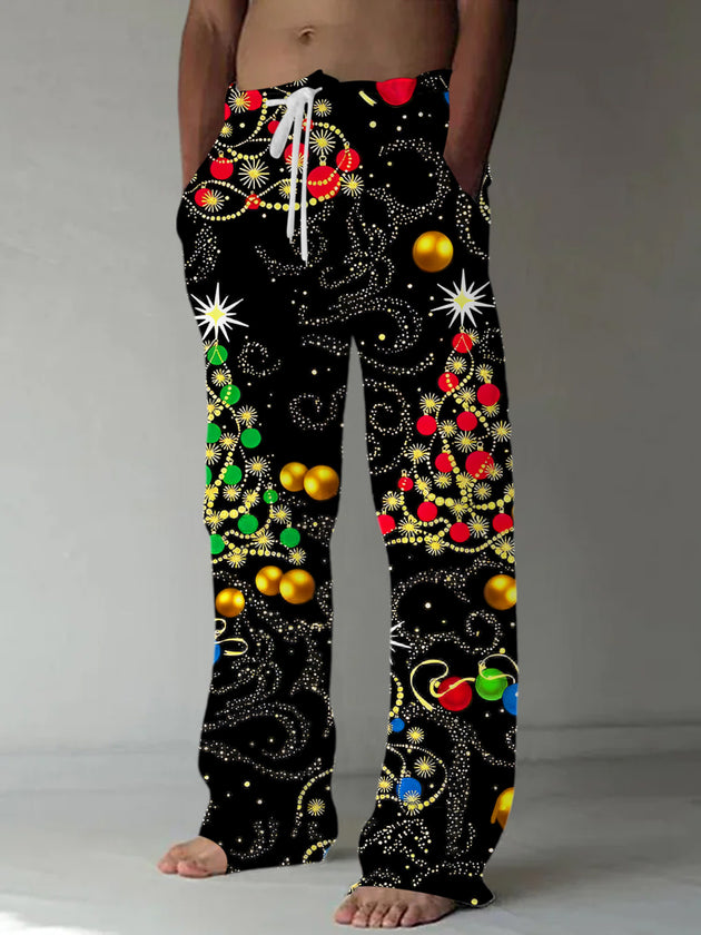 men's Christmas casual pants front view holiday party
