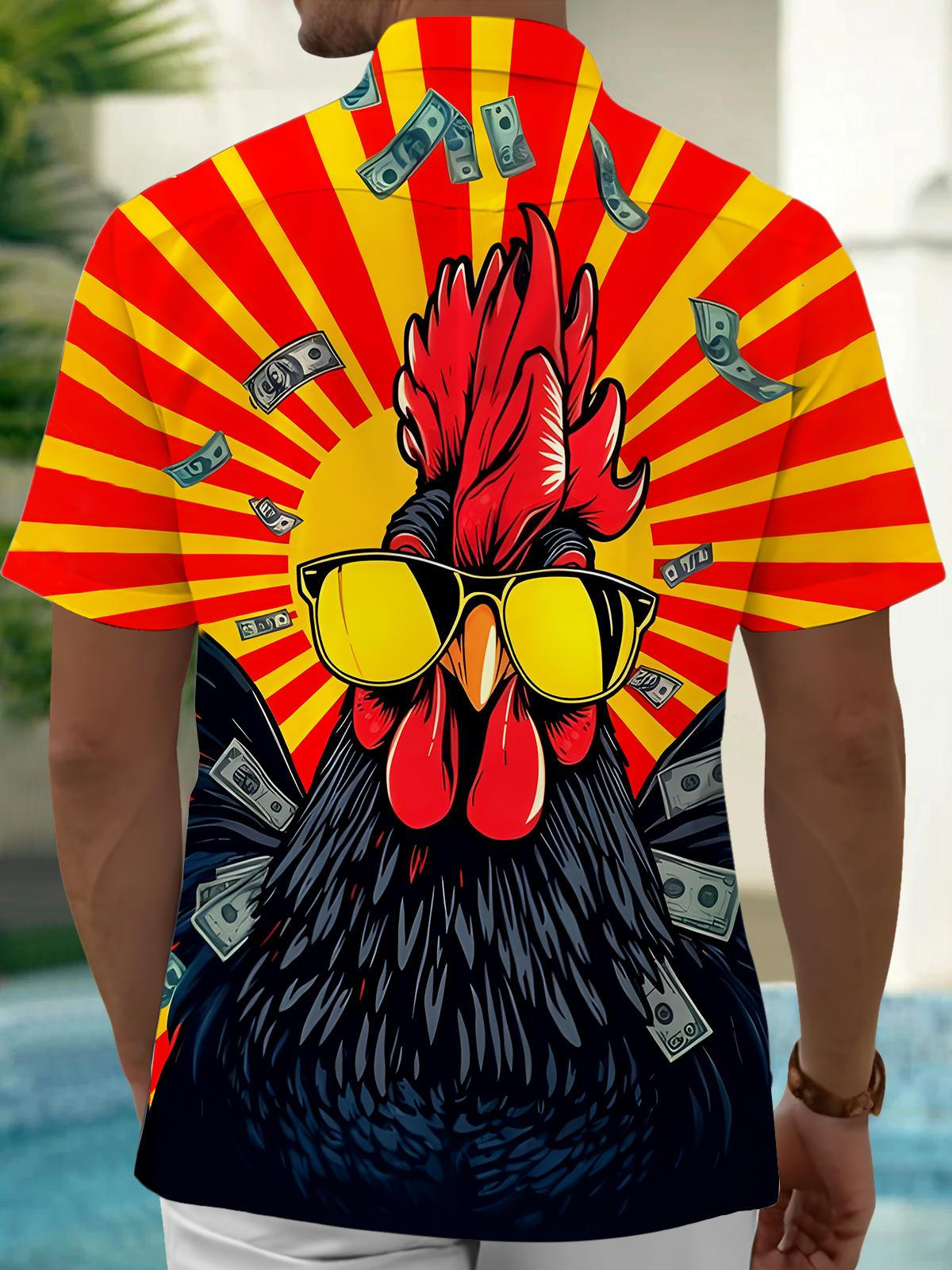 Chicken Men's Pocket Short Sleeve Shirts