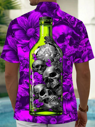 men's flower print shirt back view