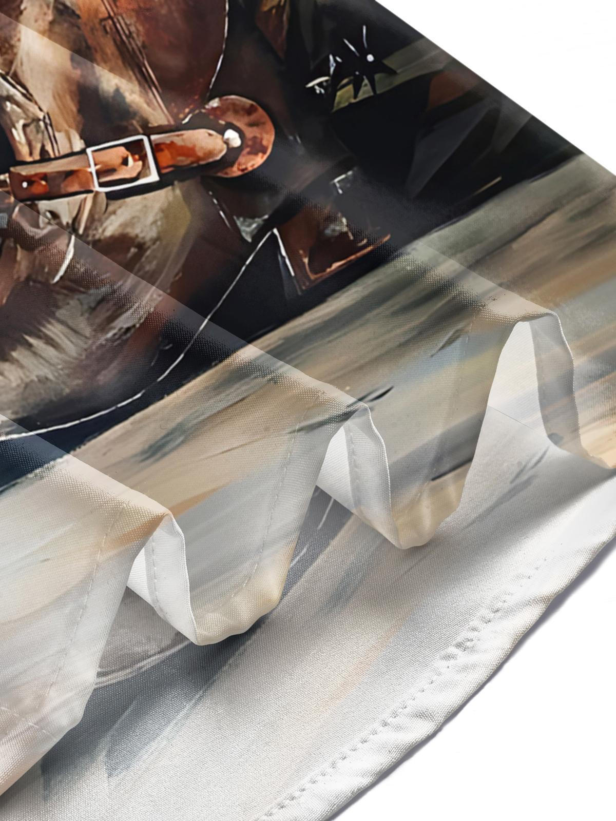 Western Cowboy Boots Print Men's Pocket Long Sleeve Shirts