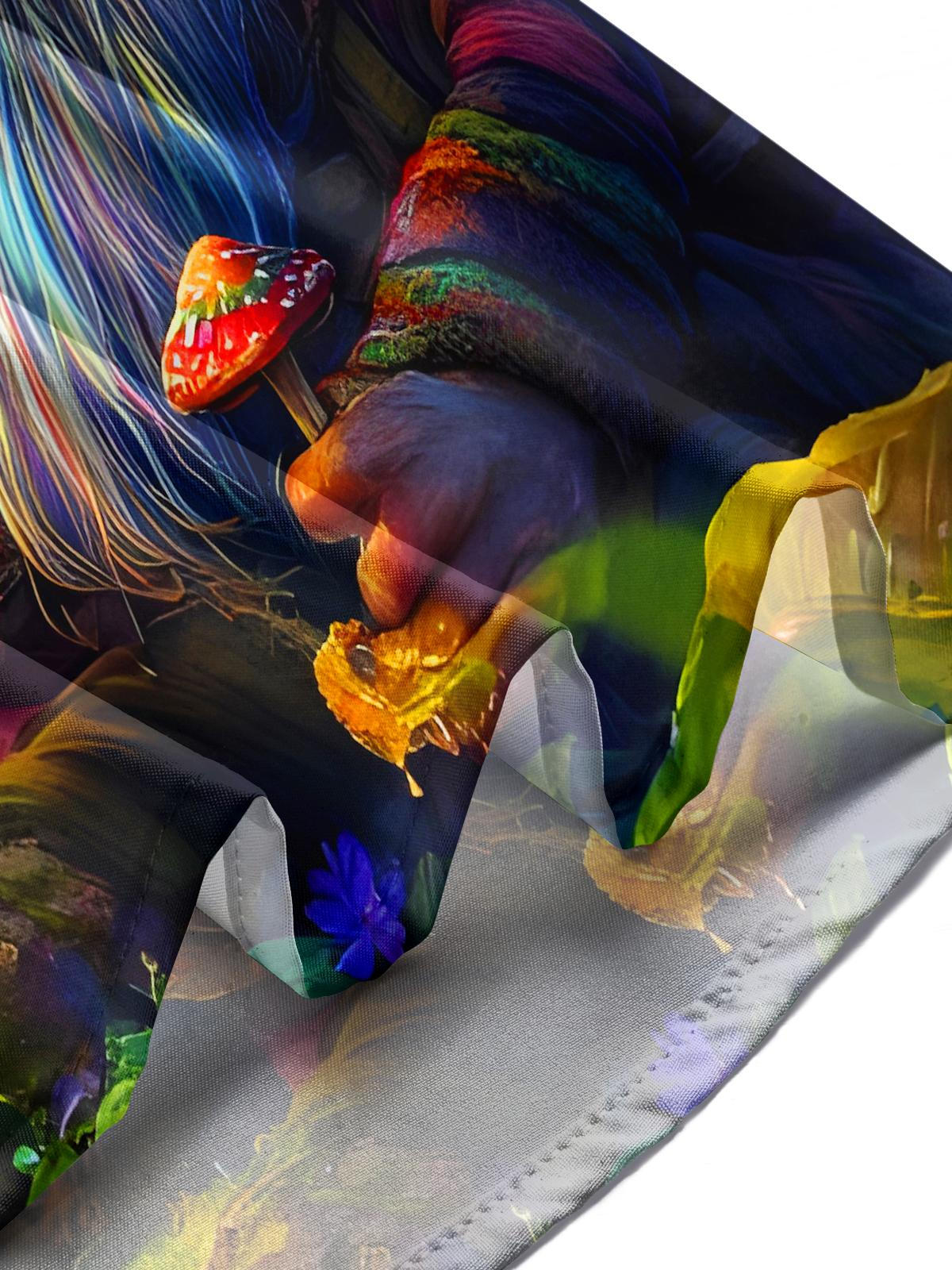 Funny Old Man Elf Mushroom Men's Pocket Long Sleeve Shirts