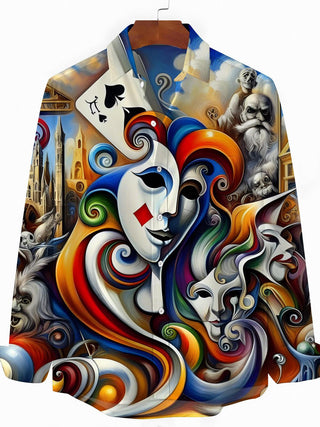 men's abstract print shirt front view