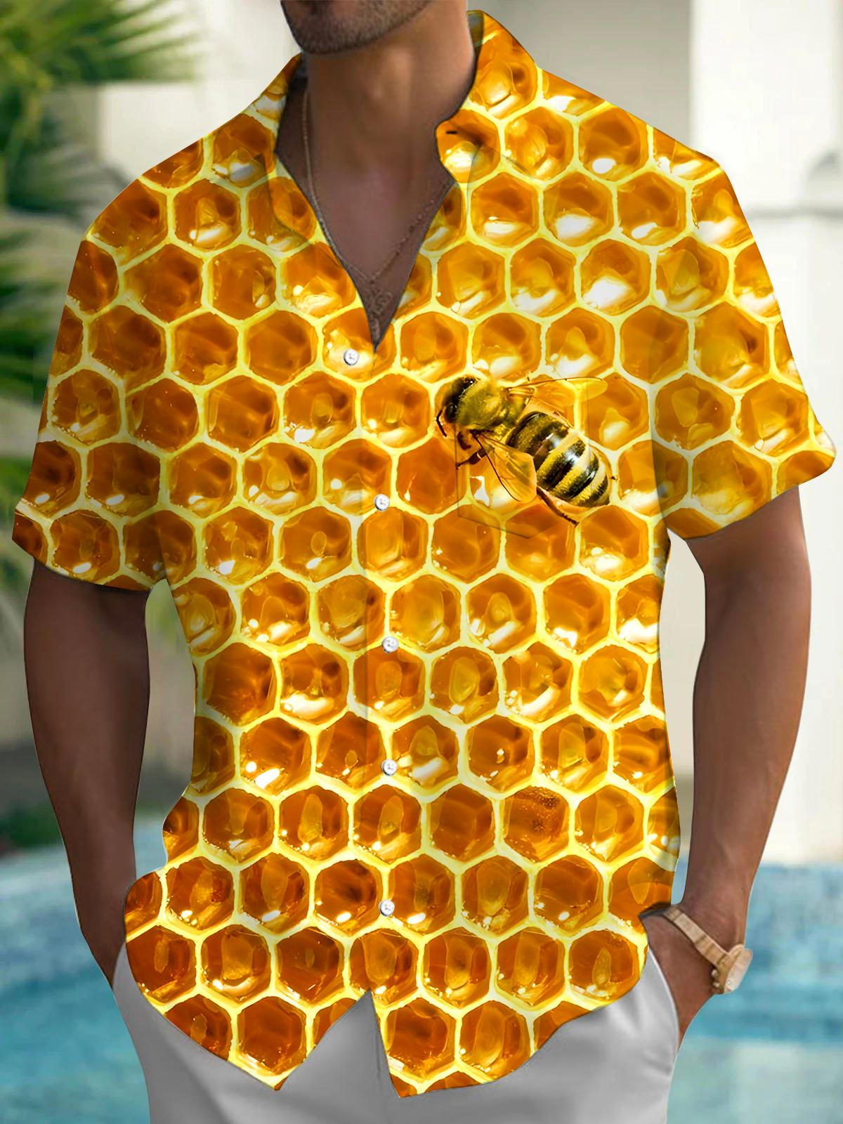 Bee Men's Pocket Short Sleeve Shirts