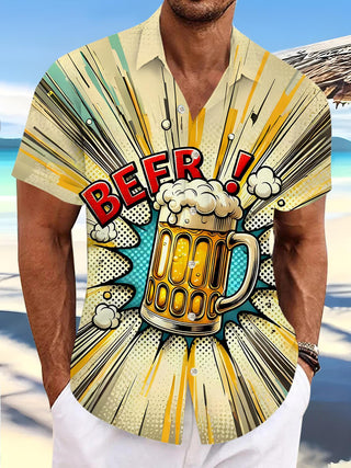 men's Hawaiian shirt front view tropical beach vacation