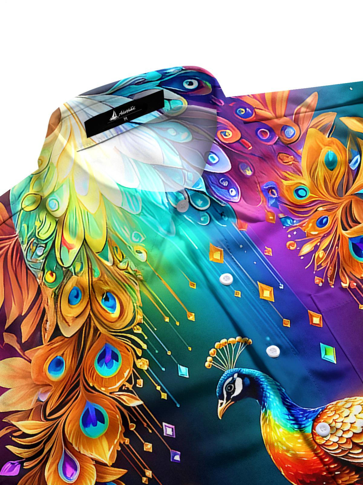 Peacock Men's Pocket Short Sleeve Shirts