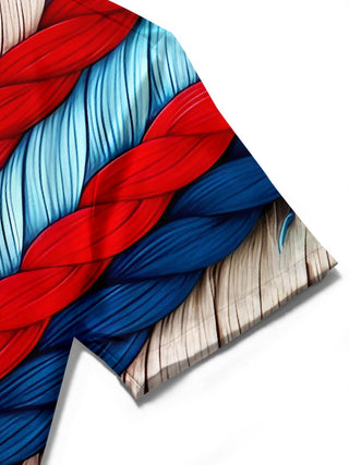 men's printed shirt close-up short sleeve
