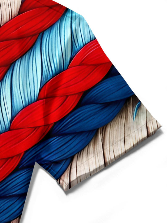 men's printed shirt close-up short sleeve
