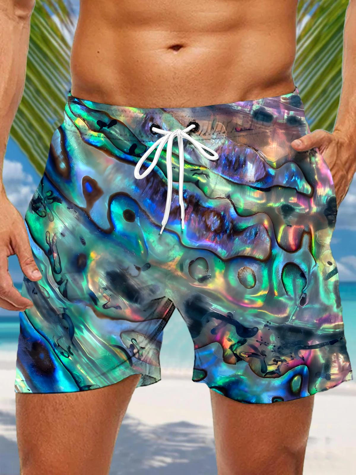 Abstract Men's Print Pocket Shorts