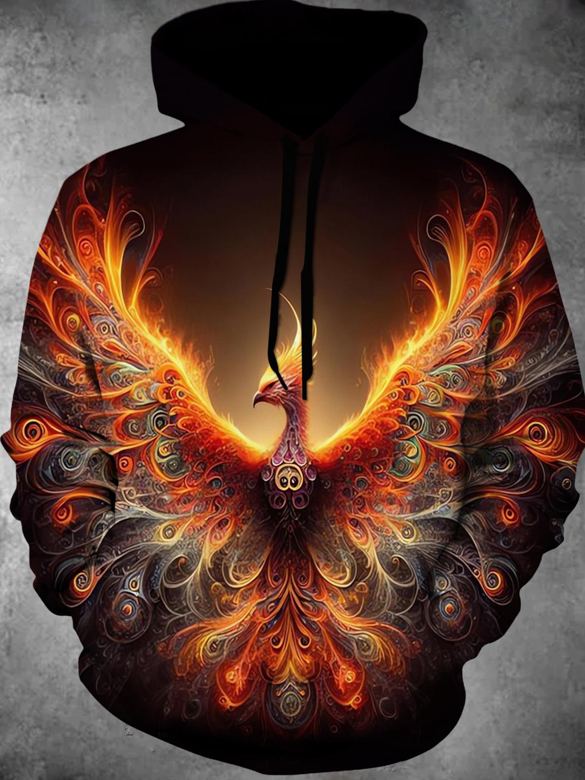 Phoenix Long Sleeve Hooded Pocket Men's Top