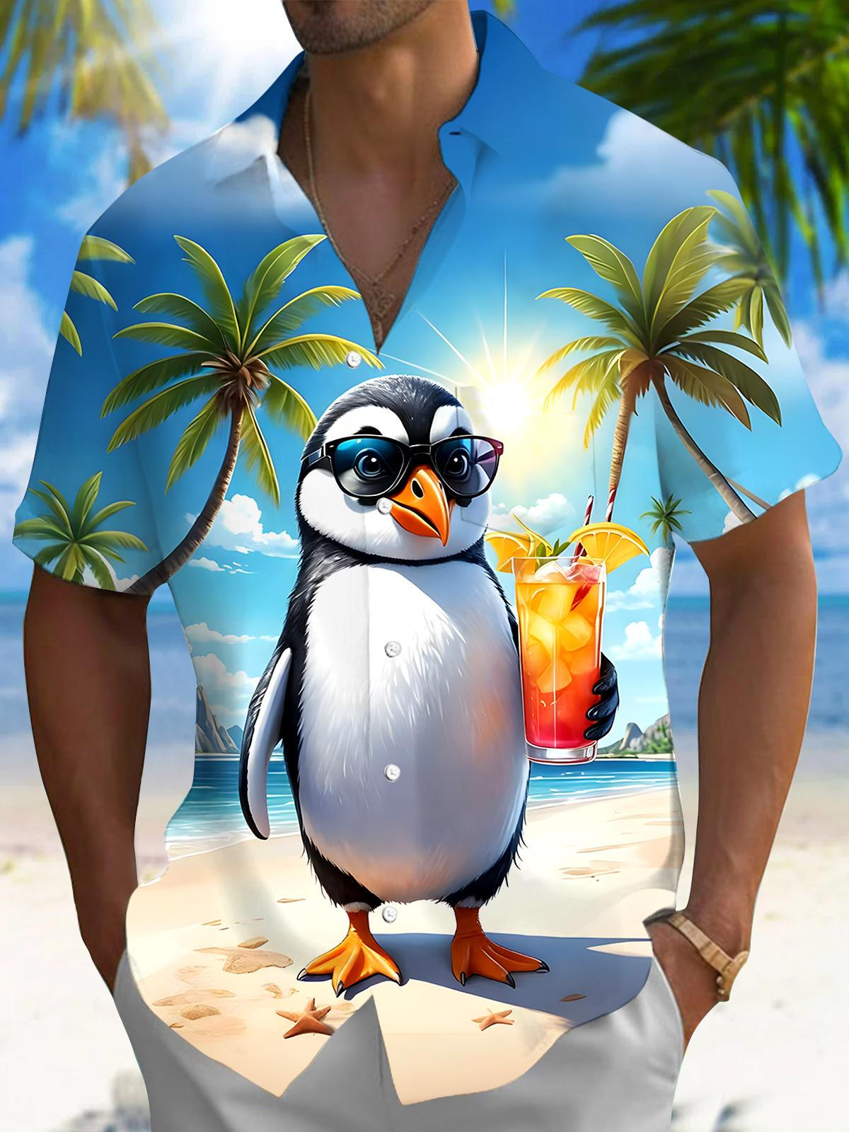 Hawaiian Penguin Men's Pocket Short Sleeve Shirts