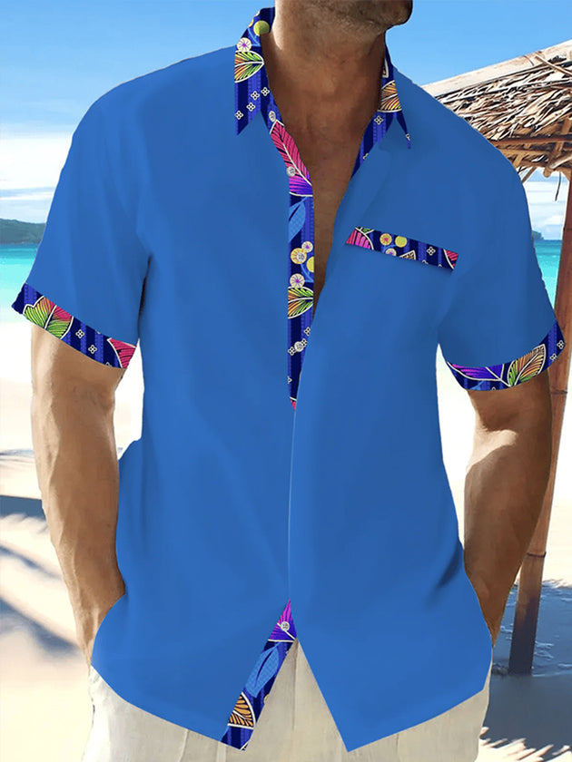 men's Hawaiian shirt front view tropical beach vacation