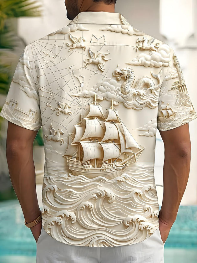 men's aloha shirt back view