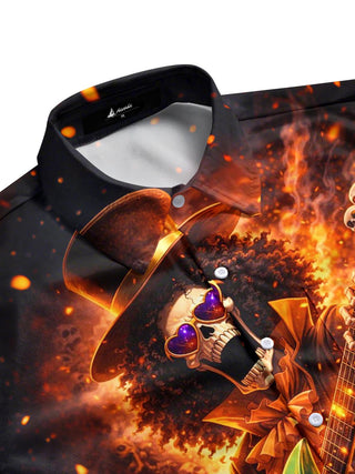 men's rock pattern shirt side view