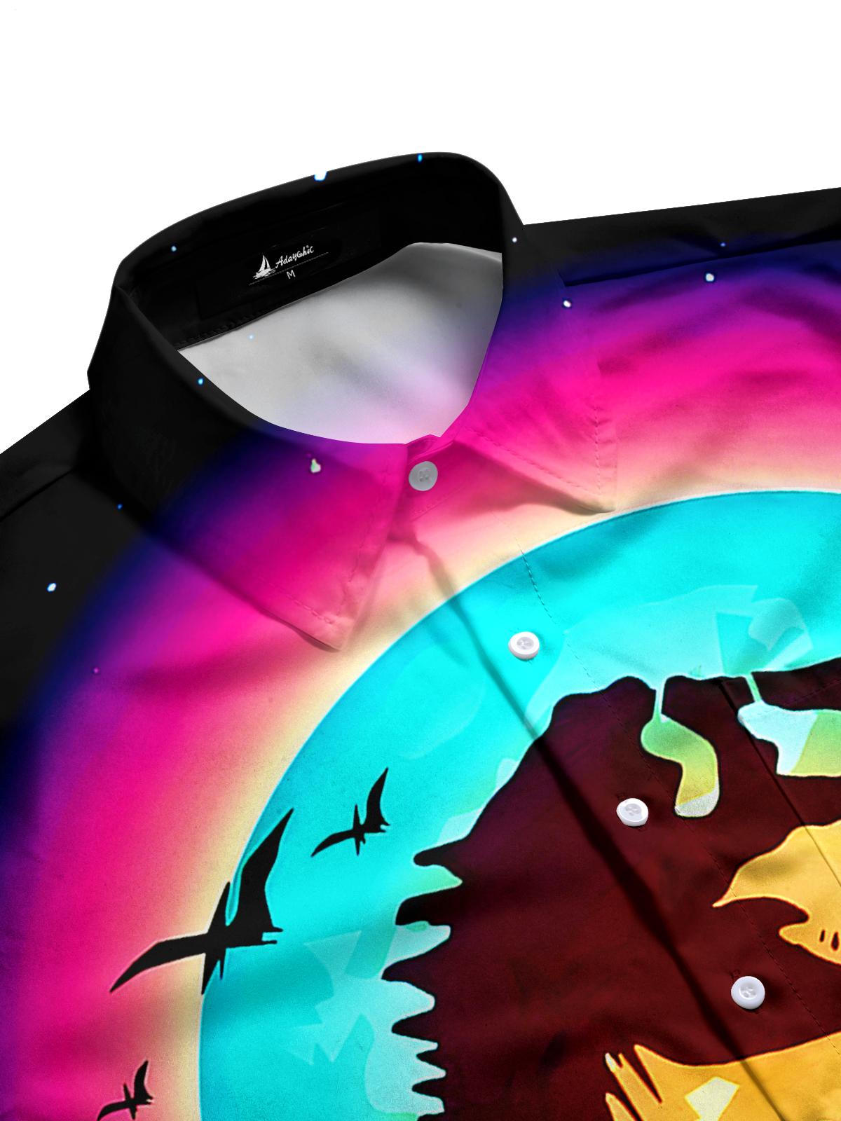 Dinosaur Men's Pocket Short Sleeve Shirts