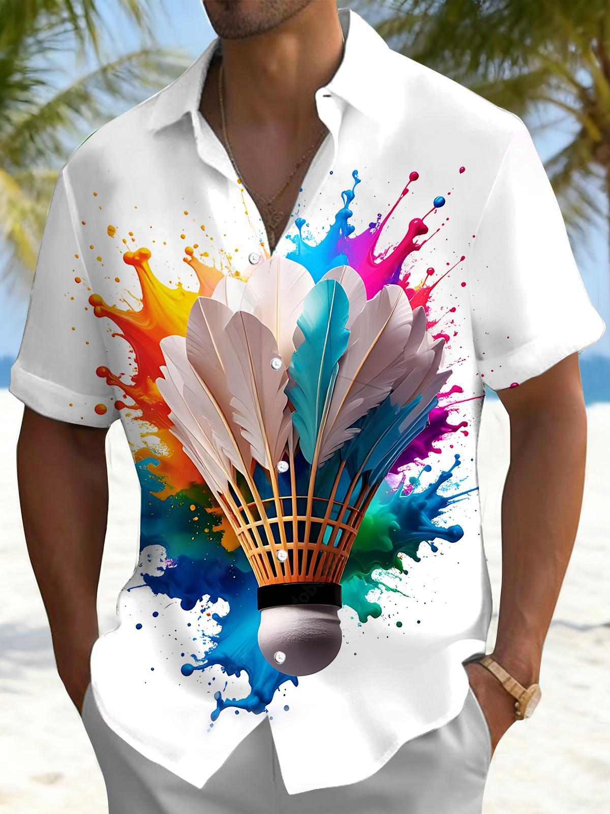 men's sports print shirt front view
