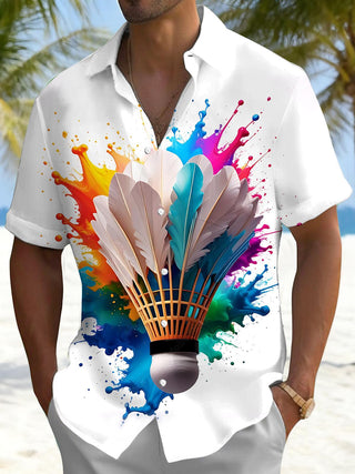 men's sports print shirt front view