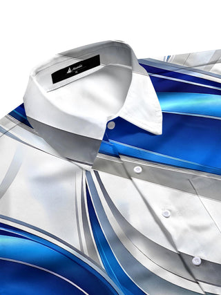 men's art print shirt side view