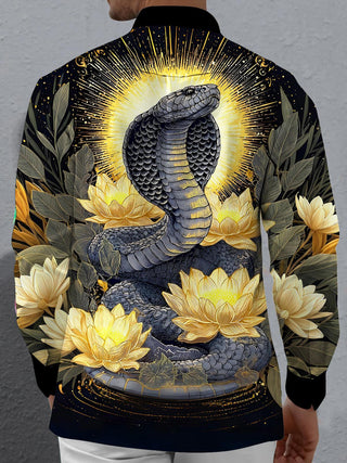 men's reptile print shirt back view