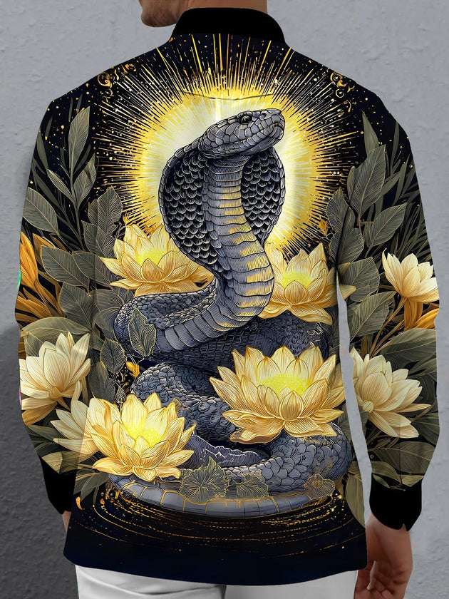 men's reptile print shirt back view
