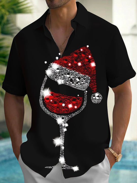 men's Christmas shirt front view holiday party