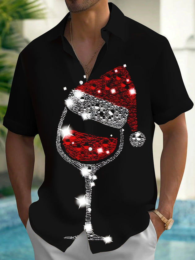 men's Christmas shirt front view holiday party