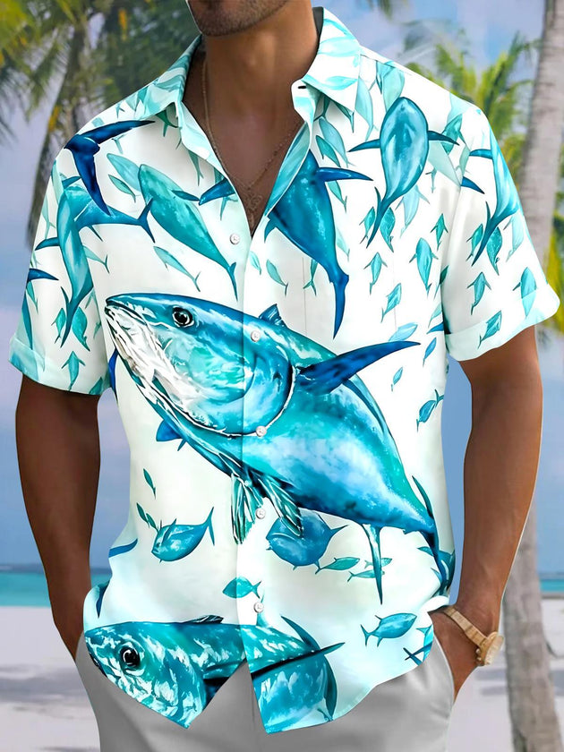 Hawaiian Fish Men's Pocket Short Sleeve Shirts