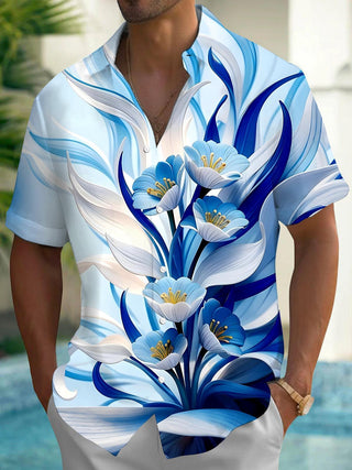 men's floral shirt front view