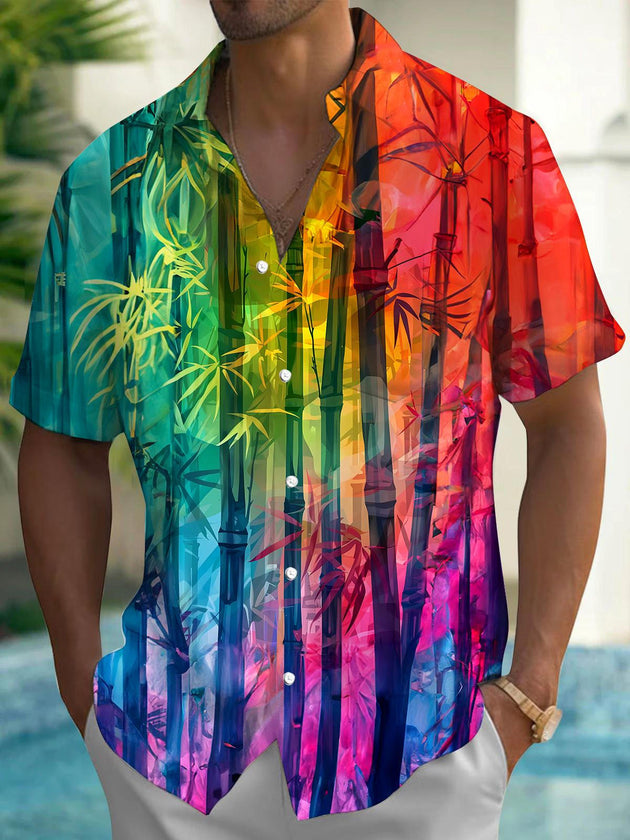 men's Hawaiian shirt front view tropical beach vacation