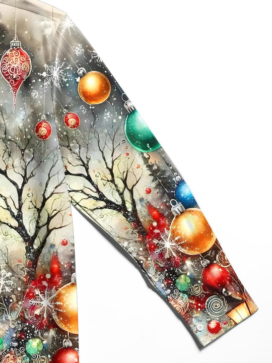 Christmas Tree Men's Pocket Long Sleeve Shirts