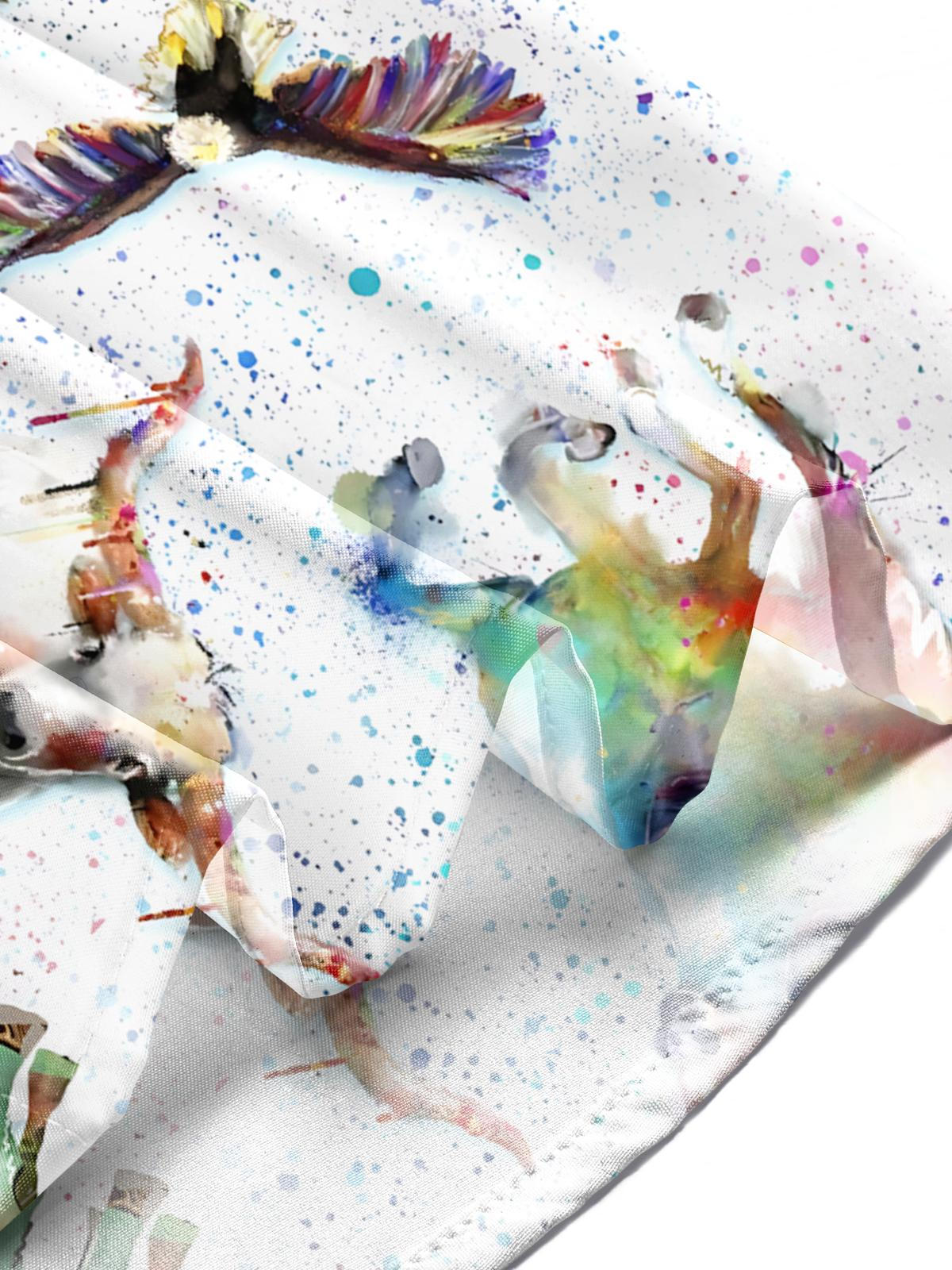 Animal Print Men's Pocket Short Sleeve Shirts