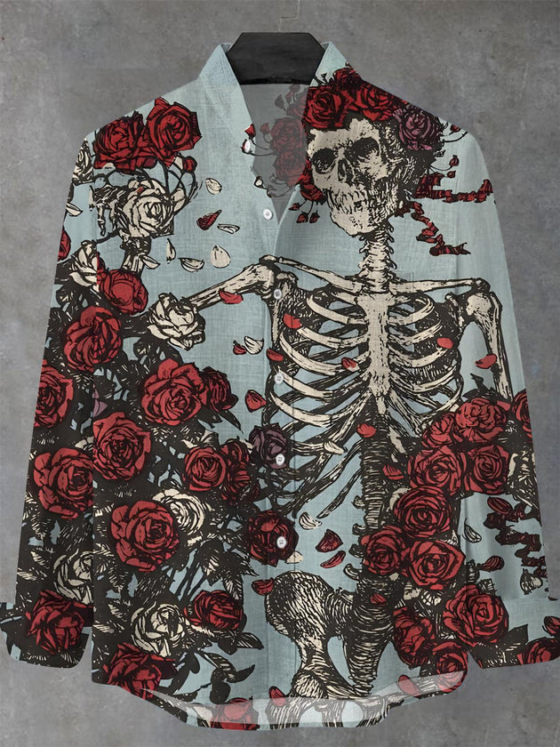 men's floral shirt front view