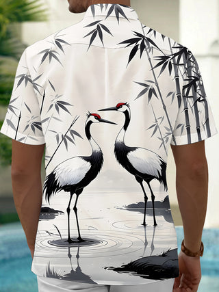 men's red shirt back view