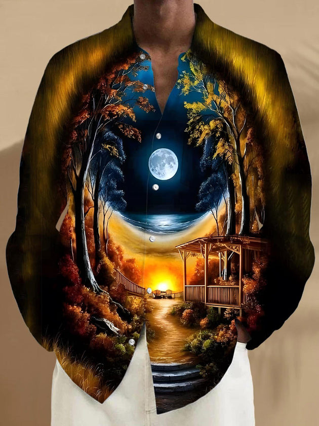 Forest Men's Long Sleeve Pocket Shirt Front View