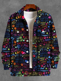 Colorful Letter Long Sleeve Men's Jacket