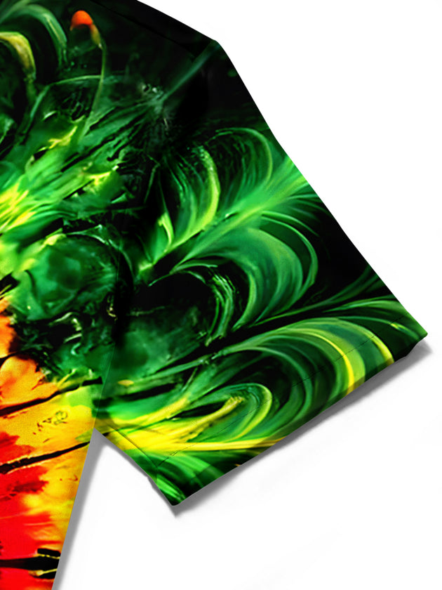 men's tie dye shirt close-up short sleeve