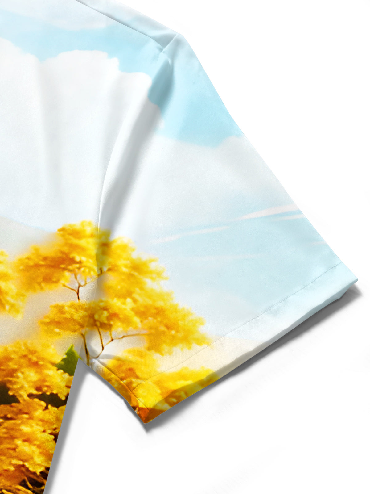 Autumn Maple Tree Waterfall Men's Pocket Short Sleeve Shirts