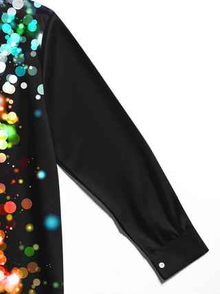 men's colorful printed shirt close-up full sleeve