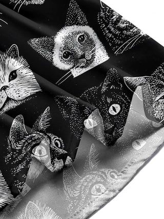 men's cat print shirt summer vacation