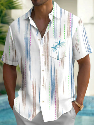 men's Hawaiian shirt front view tropical beach vacation