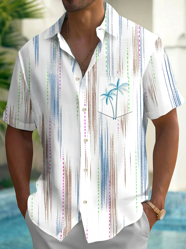 men's Hawaiian shirt front view tropical beach vacation
