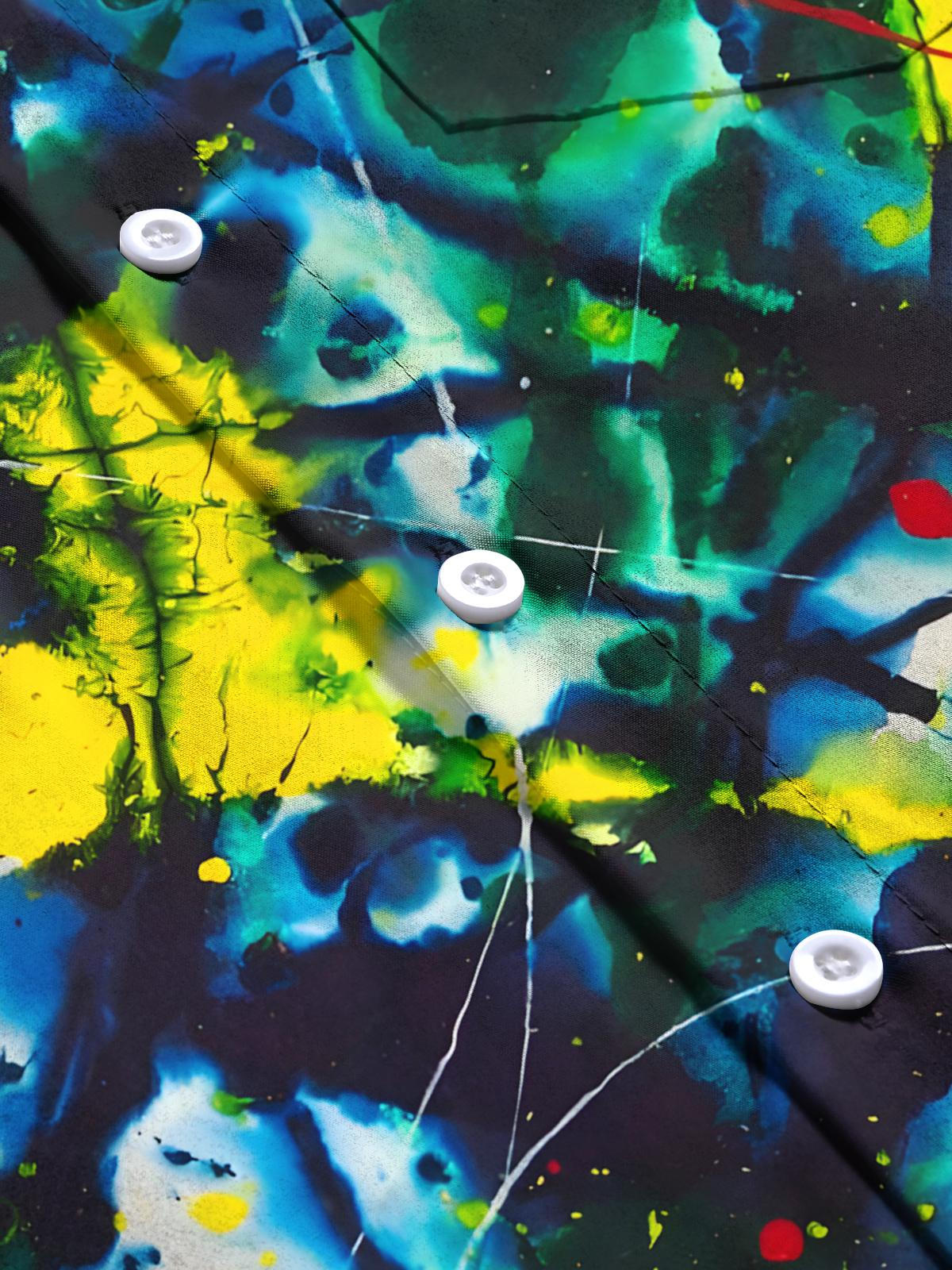 Abstract Gradient Print Men's Pocket Short Sleeve Shirts