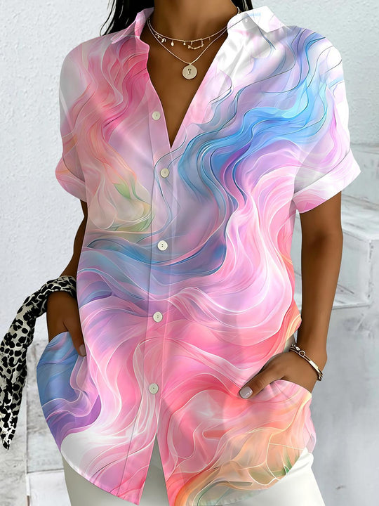 Abstract Women's Short Sleeve Shirts