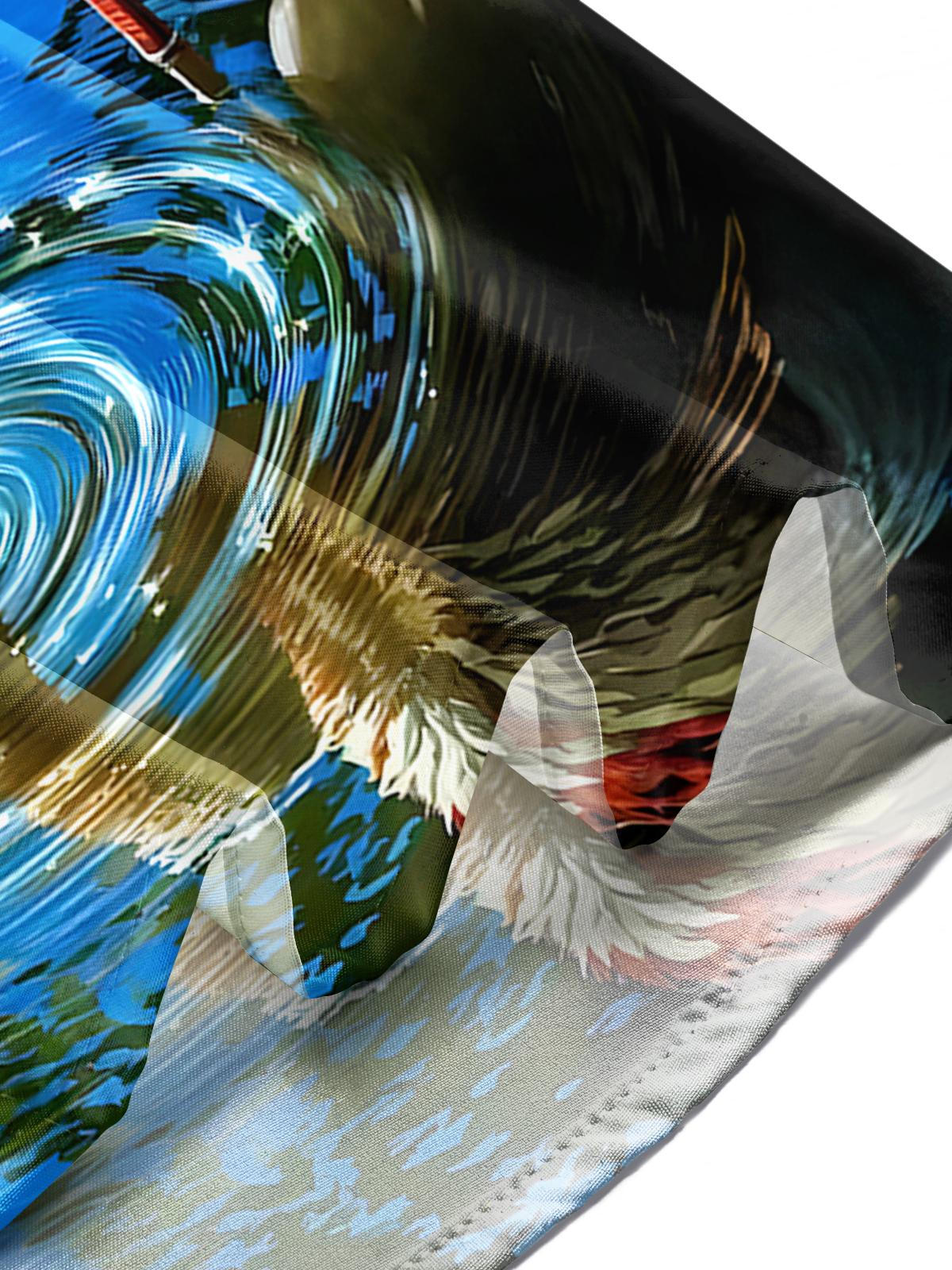 Flamingo leaf Lake Men's Pocket Short Sleeve Shirts